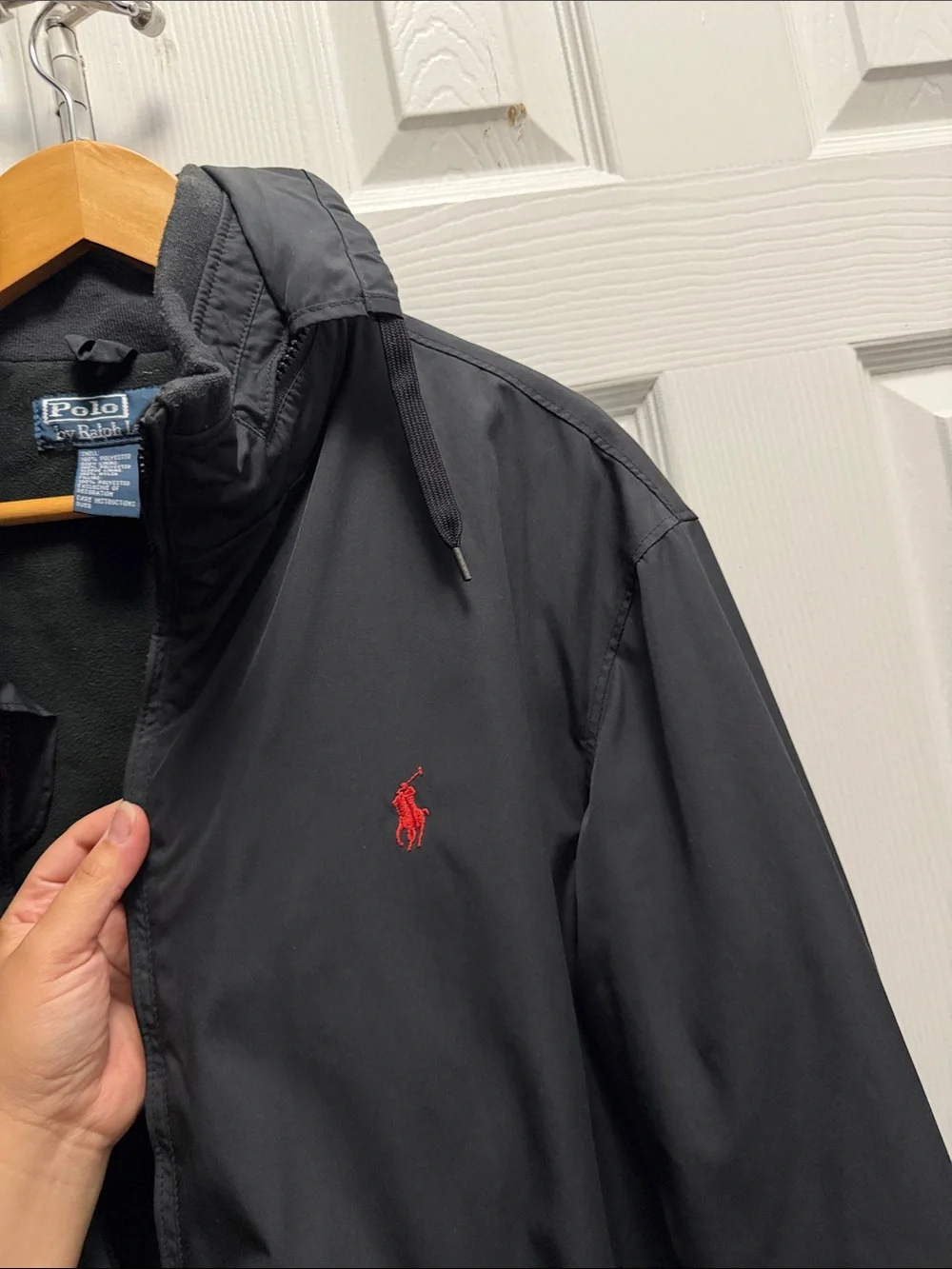 Ralph Lauren men’s black jacket with hood size large